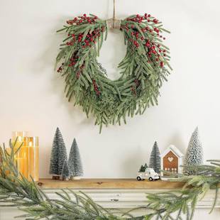 2024新款 圣诞节手感料仿真花院环庭门门挂465前家居农舍前廊挂饰