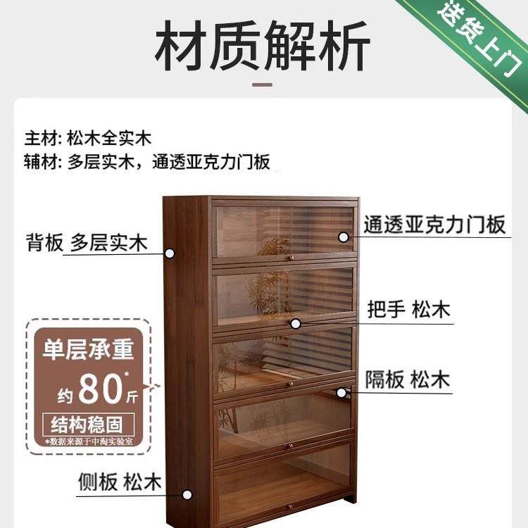 实防尘柜一体物靠墙胡桃木色木收纳柜子储柜落地置CBJ物书柜家用,电子元器件市场,其它元器件,淘宝优惠券,粉丝福利购,淘宝优惠卷