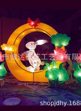 中秋大型花蝴金色月球鹅水母蝶灯海鱼金鱼牡丹花动物花灯UJO孔天