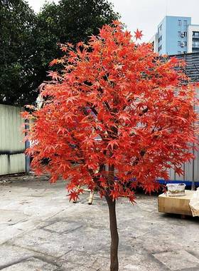 仿真红枫树日式枫展叶00593树室内外公装饰假枫置树叶厅园酒店场
