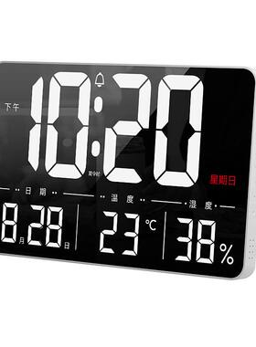 1字3LKJ寸大镜屏LED室面数时钟桌面座钟卧客厅挂钟闹钟