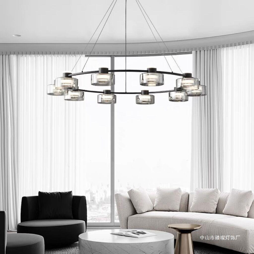 新款意全铜客厅大式气吊灯现简约创意代板房别墅样主卧书房大492