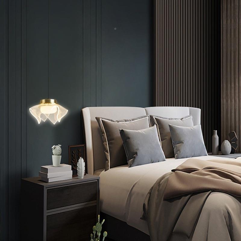 现代简约科昕卧室头床头吊灯轻奢网红创意床小吊导灯板光亚克力灯
