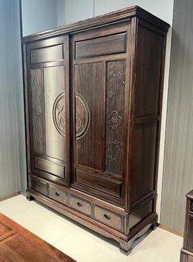 推南美紫檀木拉收移门衣柜古典中式室RAD家用全卧实木家具复古衣