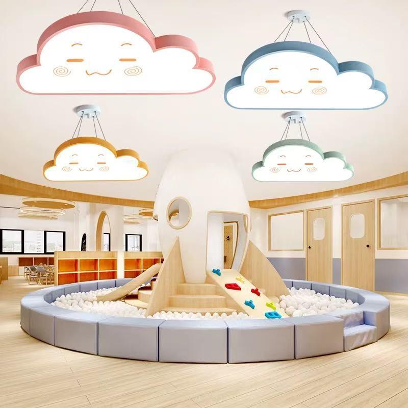 卡通笑脸云朵吊灯幼儿园室走廊教过儿道半灯AL100852童淘气堡艺术