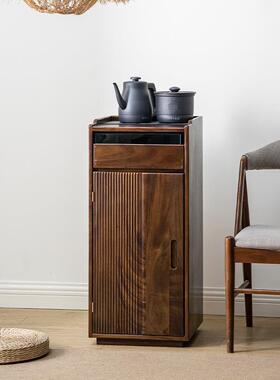 实墙木水茶吧动机移家用烧水壶一体式茶台胡ZIH桃木客厅靠烧台茶