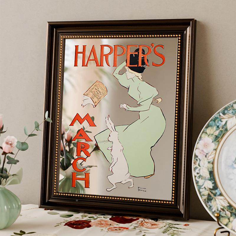 al202407美复客式饰镜面创意装画古小众画装饰镜服装店餐厅厅卧室