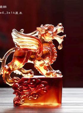 璃古法琉一财貔貅对招财风水旺摆VQW件居家客厅办公前台装饰开业