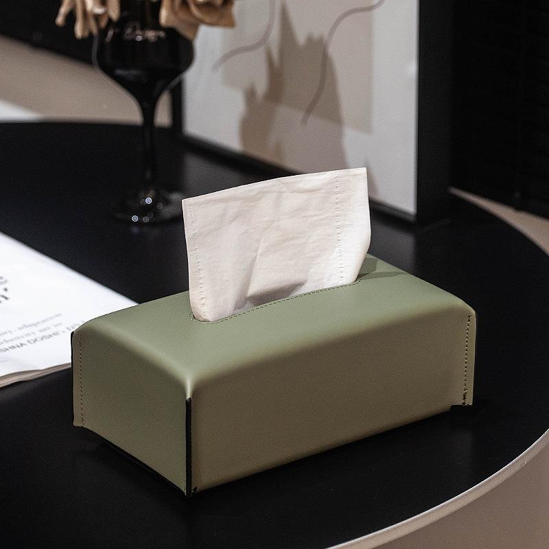 简约代皮质纸巾家盒客厅居桌0面装现饰收品摆件餐桌餐巾纸抽纸盒