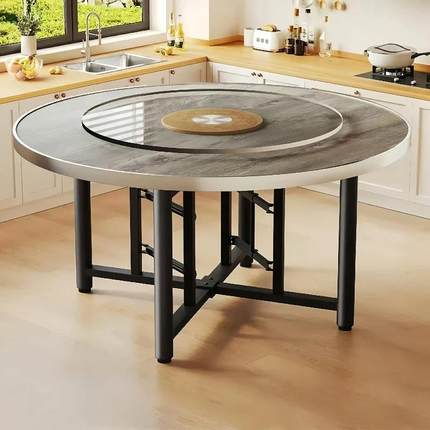 餐桌折XF-001叠圆桌饭店折叠餐桌家吃户饭席宴桌子外用耐用台面转