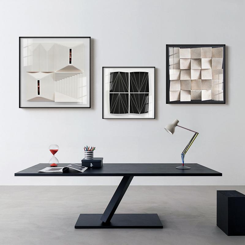 立QX202209体约风格书房装饰简画空白墙面挂画极简线条壁画方正艺