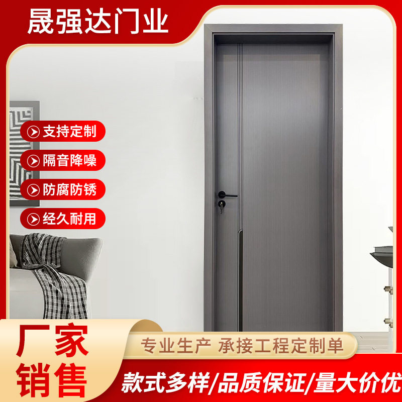 极简窄边框铝木门实木复合室内门环保免漆净醛隔音卧室房间入户门