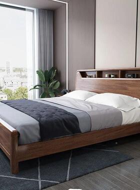 胡桃木床2米双大全实木新中式轻奢现简VRK约储床物主卧室1.代8米