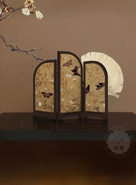 中古风墨小other屏风桌桌面摆件复新中式茶家竹居边柜斗柜装饰品