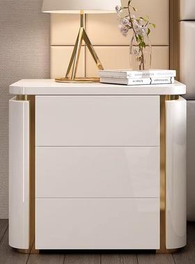 XKWUX床Q801高轻奢头柜免安装奢华W简端约现代白色卧室置物