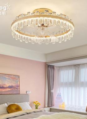 客厅风吊山灯202QY-51614年新款轻水晶灯现代简约餐厅卧扇室奢广