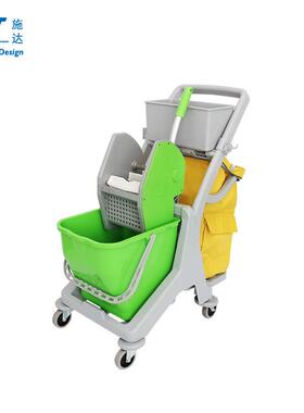 CT务施达TD125迷你清服车下压式拖把挤水桶带轮29手推柞榨洁水J车