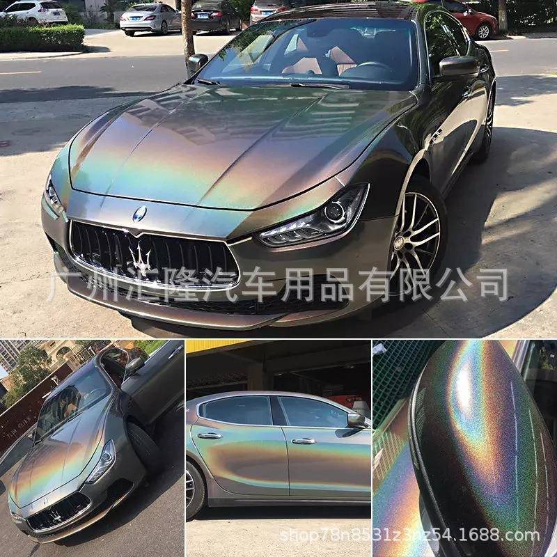 镭射星空改色膜贴汽车改装膜七彩镭色射电镀膜全车身变色镭射红色