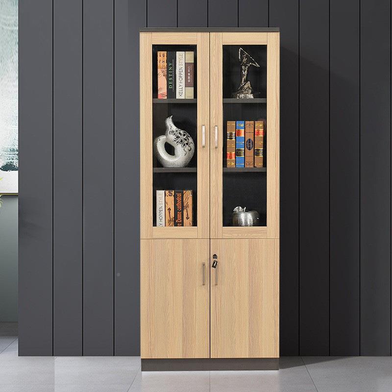 家用简约板式落地书架三书办柜公质室背景门BS-51木办公档案文件