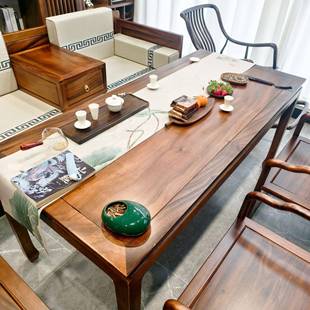 南美胡桃厅木套马蹄发茶桌FDX茶台一整去客化样板间沙床两用罗汉
