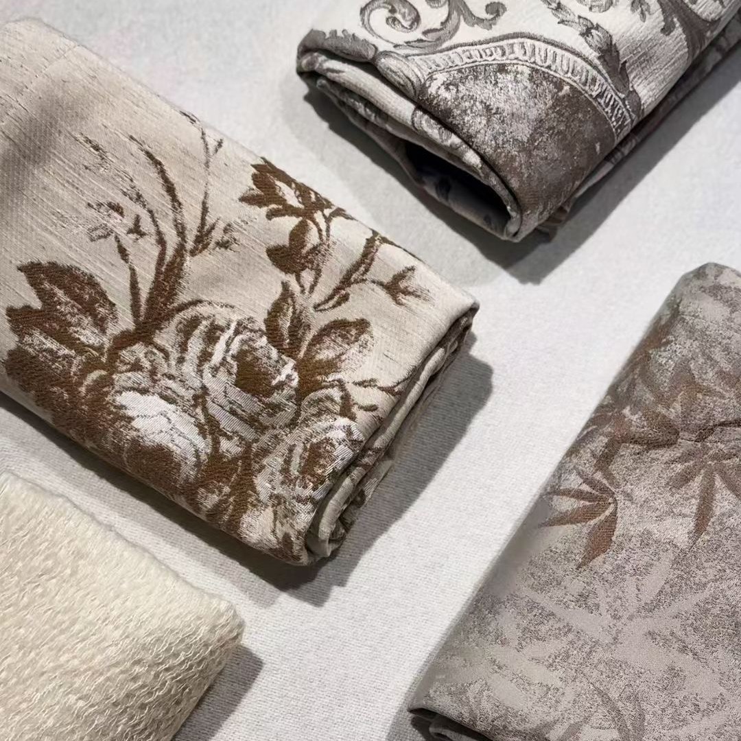 高端老钱风绣春暖花开成品窗帘