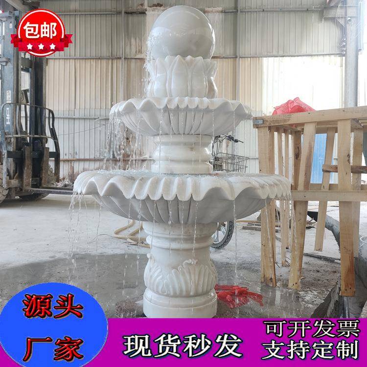 景石雕泉石风水球喷石材流水晚霞红欧式sb01庭院园林水钵盆观水景