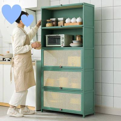 AL100828厨房多置架地层收纳落架带物门多功能微波炉