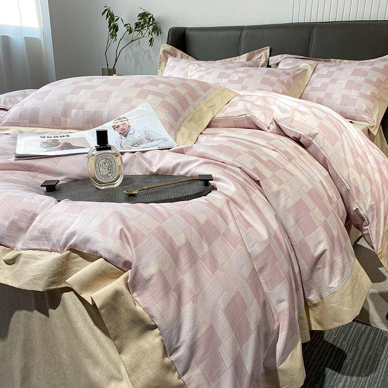 轻奢风10长绒240312JQ棉床棉单四件套纯棉印花全0被套亲肤简约床