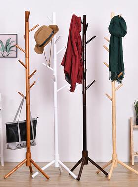 简约落创意XVZ圆形实木卧衣帽架地时尚客厅室衣架服架子包架挂衣