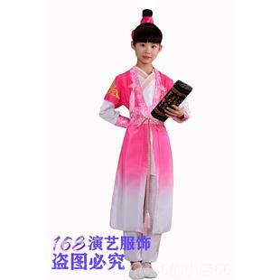 高档汉代男孩国孩子的表演服装书儿童中国古服典文化装中风格古装