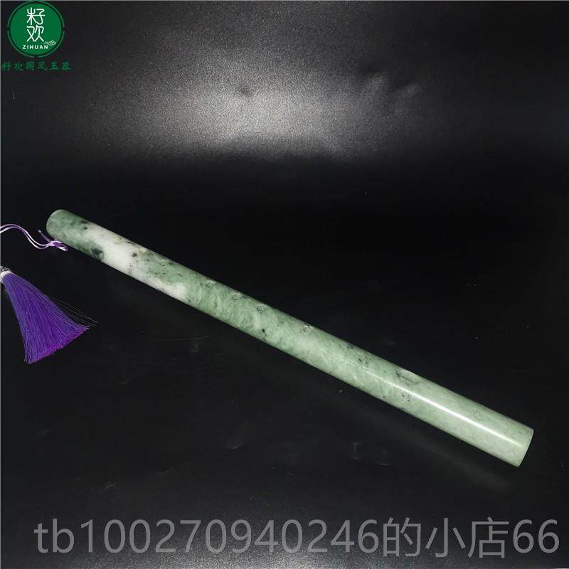 高档色玉石子女古白箫短笛笛古装汉服舞蹈笛子道风具乐器收藏摆件