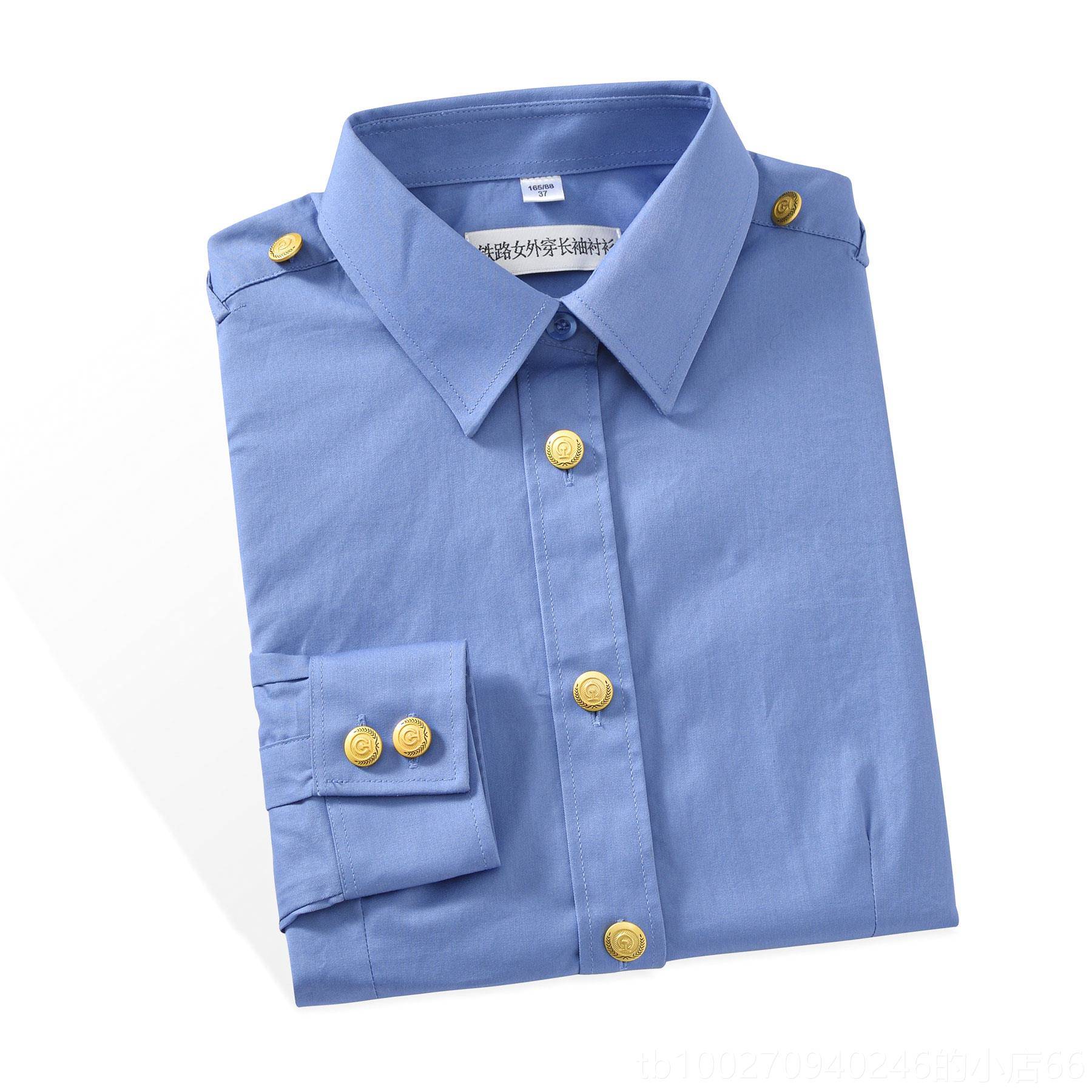 高档铁路制服款工作服女男19式路铁路新服路短袖衬衫外穿内新穿式