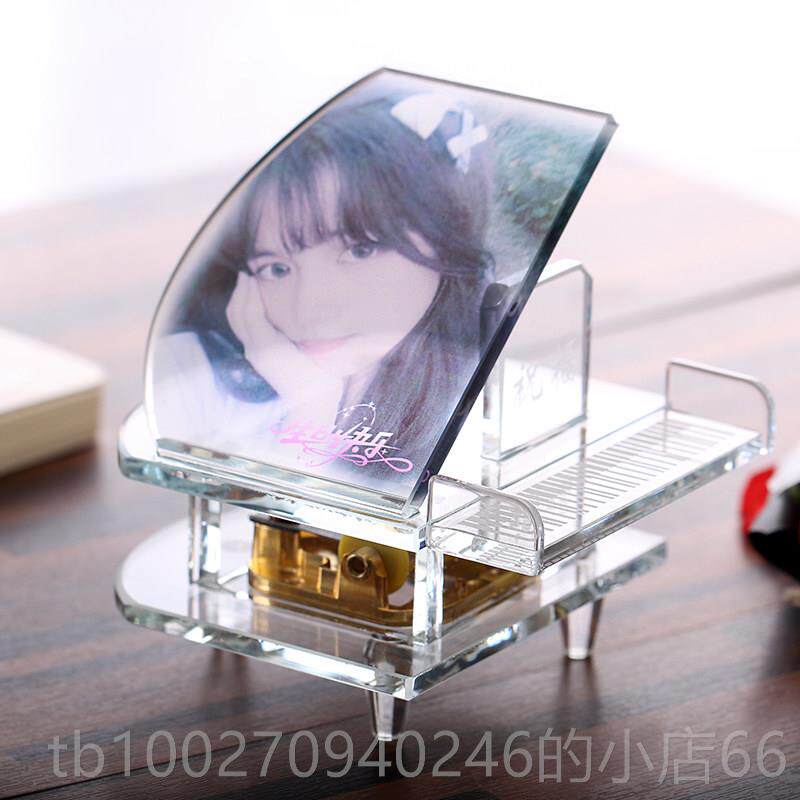 高档七情人制节物礼创意照片夕定水晶钢琴音乐盒生日礼品送老婆女