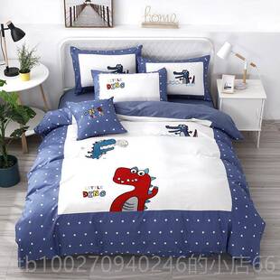 高档儿童床单四件男孩青少年纯棉卡通三被套1.2米.5套床笠全棉1件