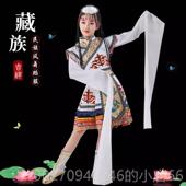 高档学儿藏族演出服小生幼儿园表演童服蒙古水舞蹈女童少袖 数民族