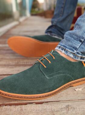 正品春秋男休士鞋英闲伦时尚反绒皮鞋45韩版透气板鞋464大码男鞋4