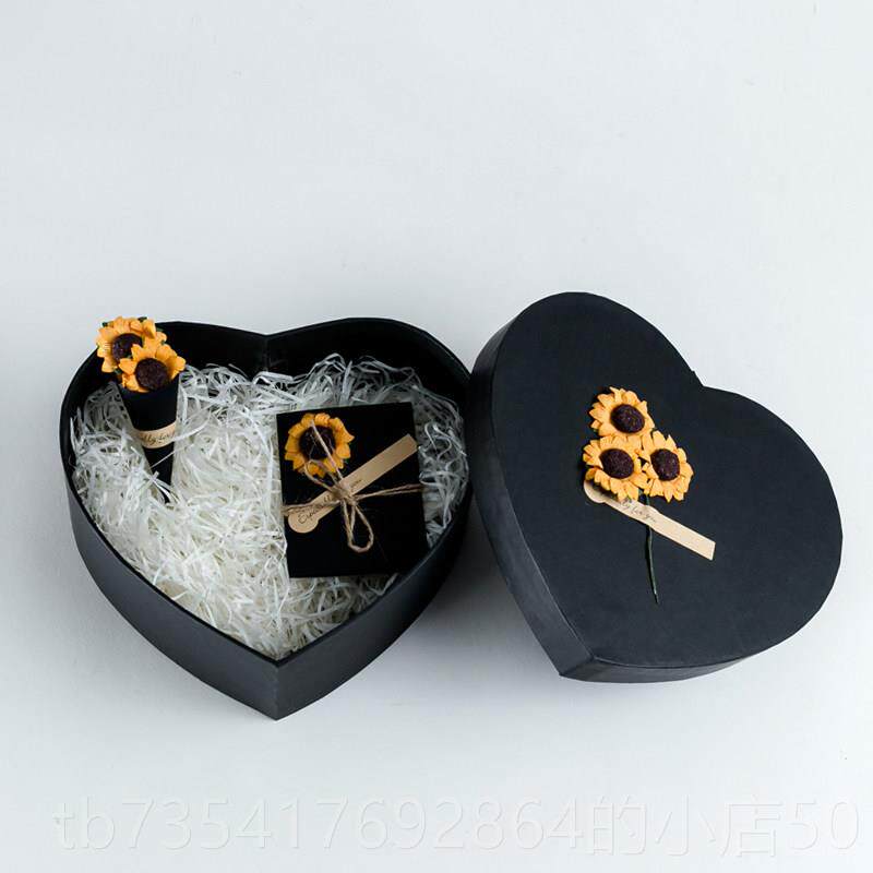 正品情人节礼品盒心形大号水精盒美水果鲜包装生日口红香52花0礼