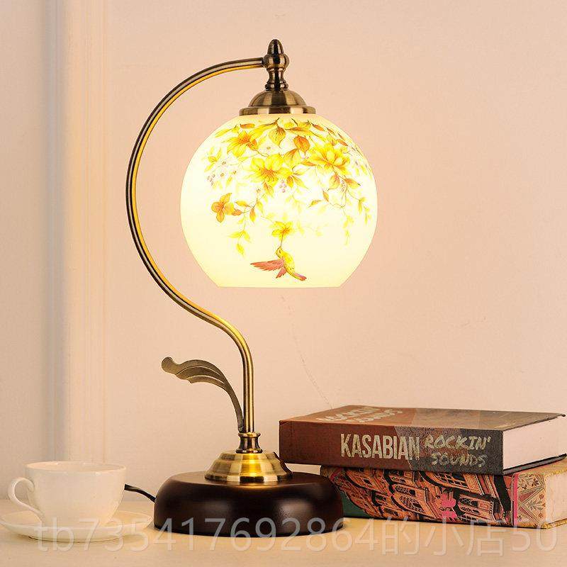 正品欧式复古客厅台灯简约时尚实木国室床卧头法式田园可调灯光民