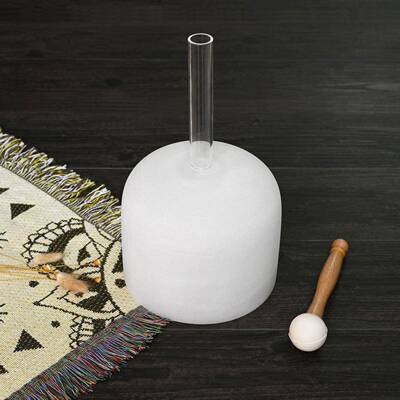 WVD寸乳6白手持钵调手持乳白音乐碗7音磨砂钵水晶颂钵手持