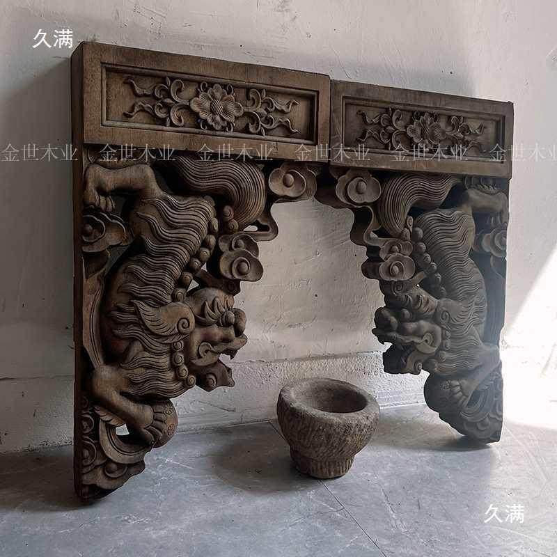 东木雕实木腿做旧复雀古梁拖替雕刻角OXQ花中式仿牛古阳建筑道具,鲜花速递/花卉仿真/绿植园艺,其它园艺用品,淘宝优惠券,粉丝福利购,淘宝优惠卷