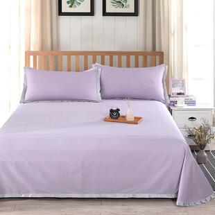 棉单单件棉件三套单人双人床睡单纯床色布裸睡出棉F5M5787M口简约