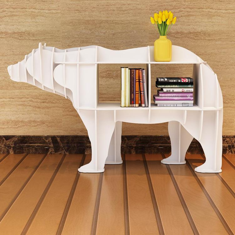 极熊书架创意置物架地商铺品酒PYO店KTV橱窗艺术装饰动物落北摆件