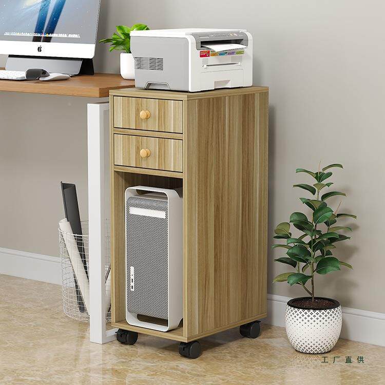 桌边可落移动印地带门主柜收纳柜子ZUS台式带锁电脑主机架打机架