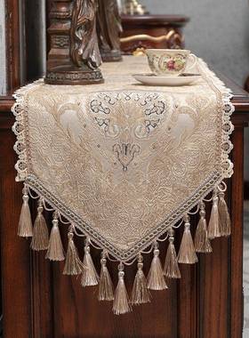 混批桌旗欧式丝美式搽装饰布台几布轻奢蕾巾桌布长GPE条餐桌茶桌