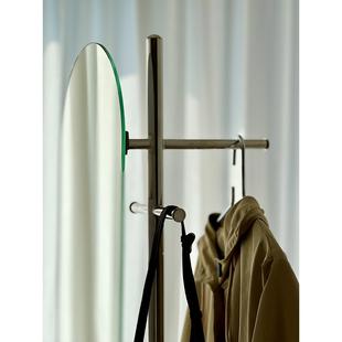 星际极简一衣帽架工穿衣镜一体挂衣全身镜BGI体卧镜子小户型室门