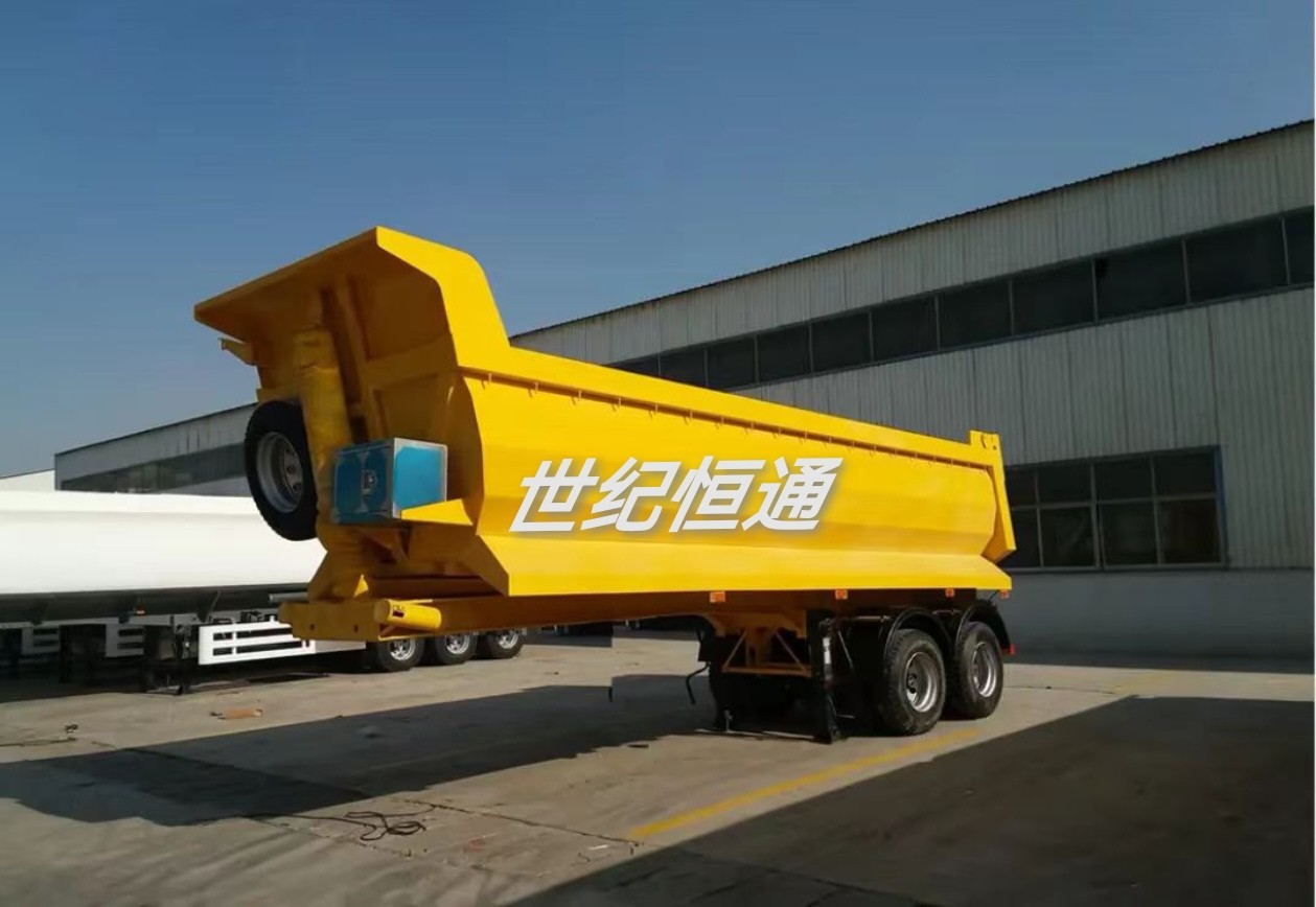 对外拉煤重型后翻自卸半挂车