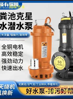 污水泵220v全抽铜家用沼化ZRA粪池粪泥浆切割排污泵38气0V业养殖