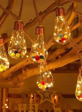 新能款MII太阳外麻绳灯串铜线灯户防水露营饰圣诞节装日彩灯