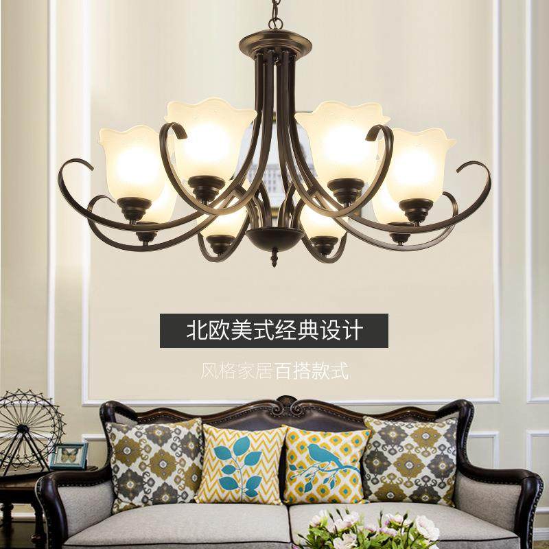 约中山具灯轻奢铁艺吊灯美式简餐厅水晶灯别墅大灯厅后现代161卧,家装灯饰光源,智能吊灯,淘宝优惠券,粉丝福利购,淘宝优惠卷