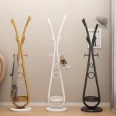 落地立客式 白意 简约艺衣帽架卧室厅挂衣铁挂包收架网红创纳黑色